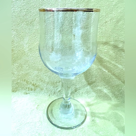 Dining Vintage Clear Wine Glasses With Gold Rim Poshmark